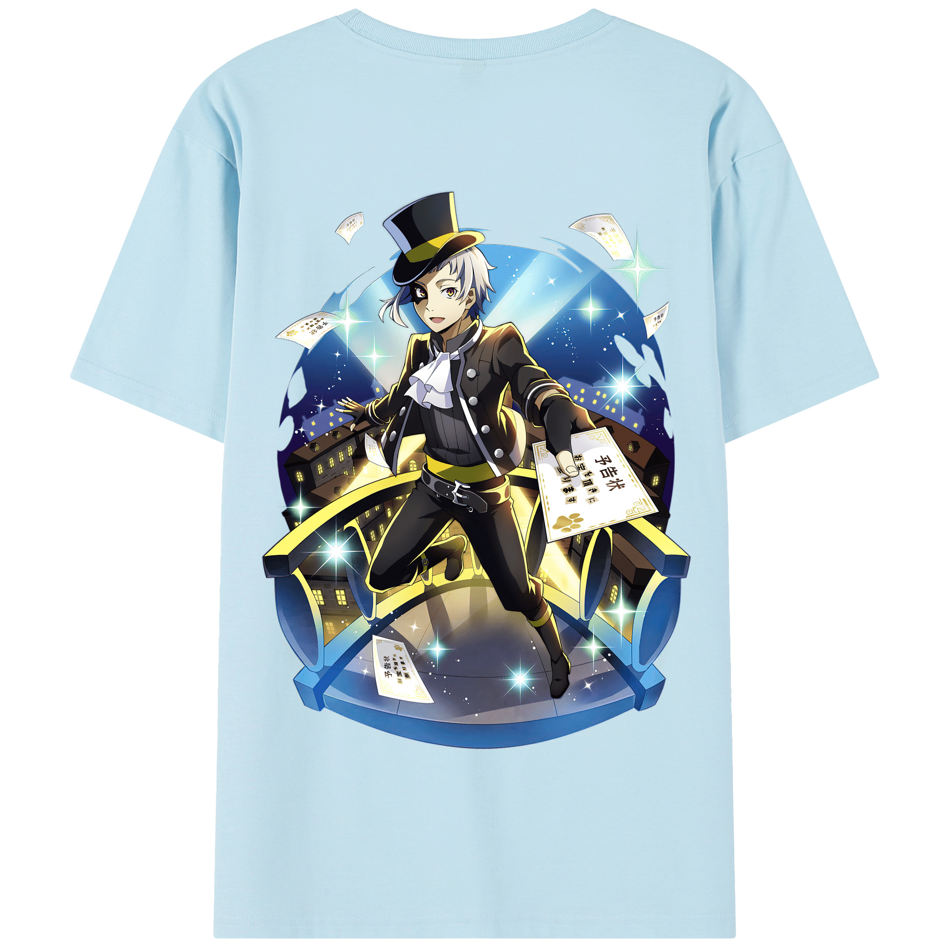（画像用） 文豪ストレイドッグス Bungo Stray Dogs 綿100％半袖Tシャツ（背面プリント）